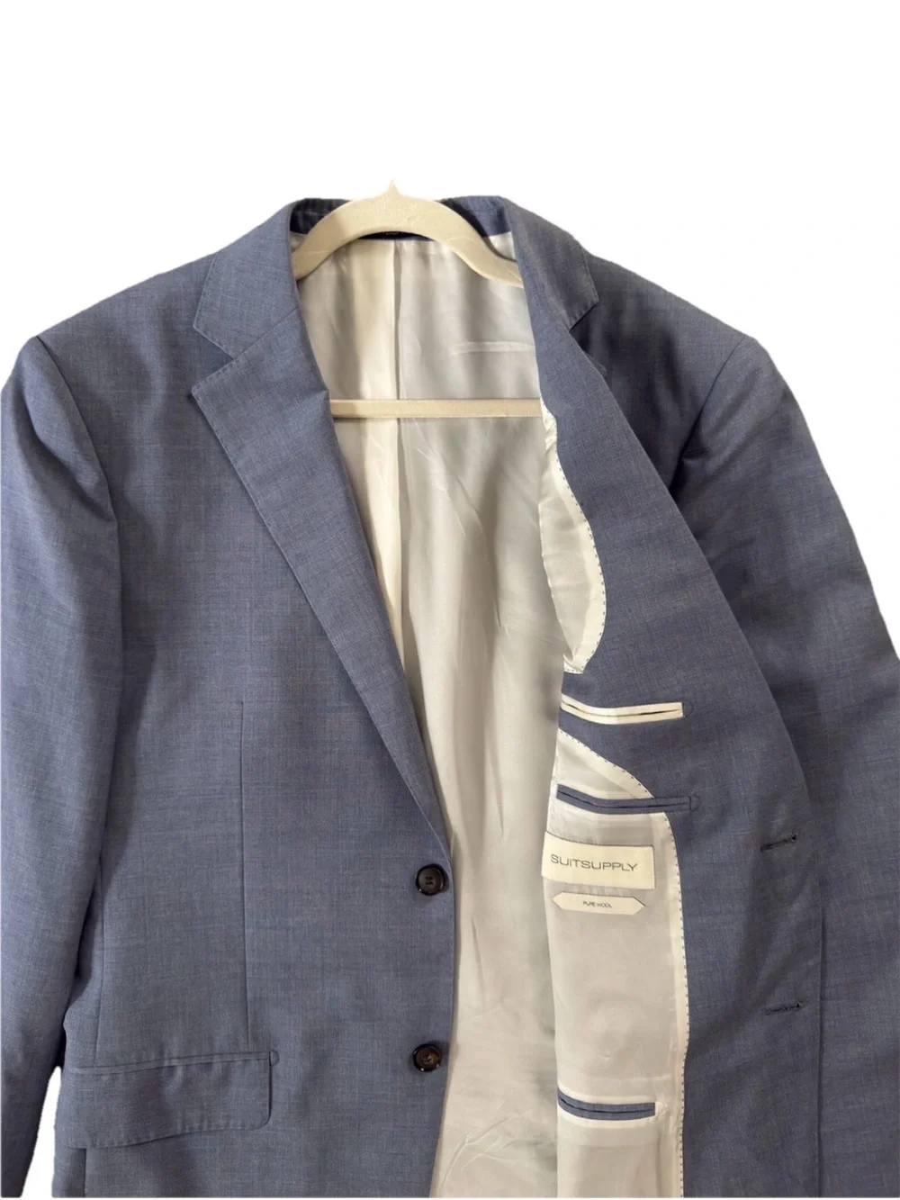 SuitSupply Napoli Blue Italian Wool Blazer Reda 1865 Fabric Size 40L